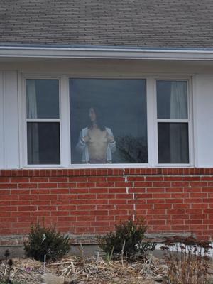 outside her house